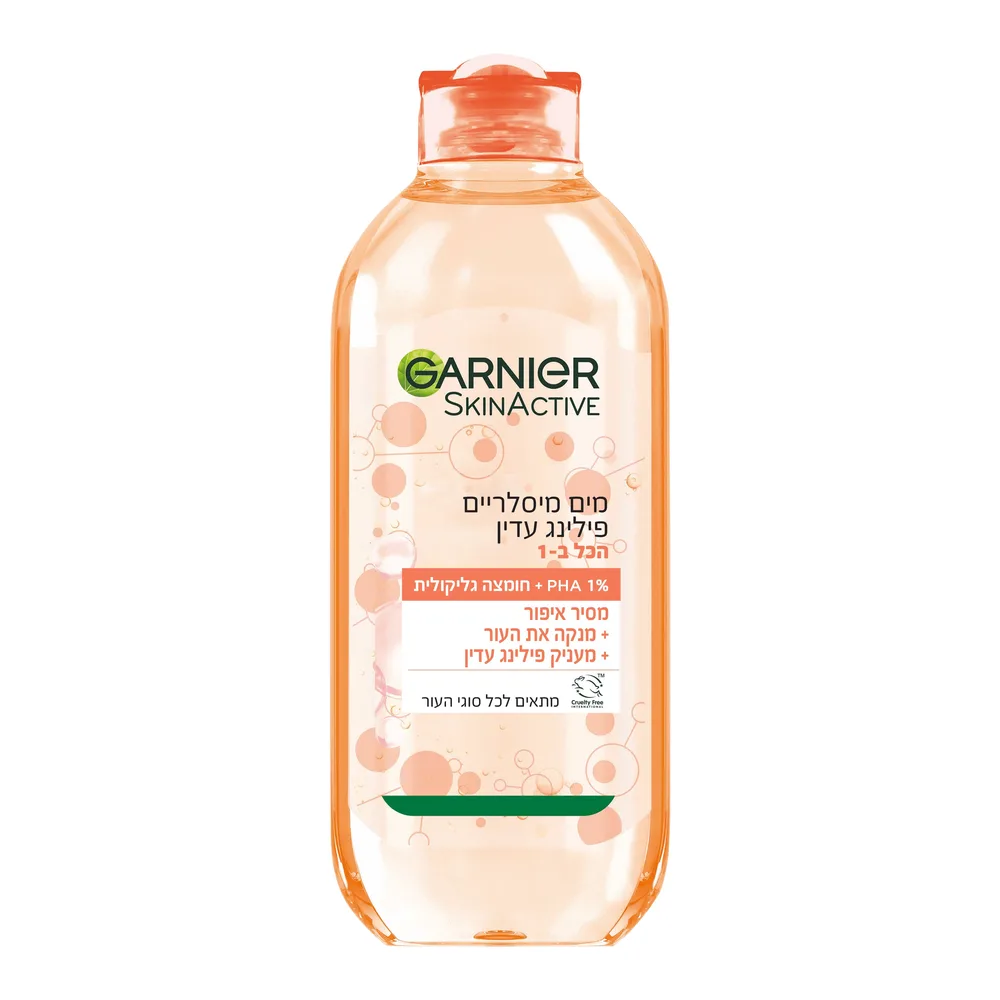 Garnier Micellar Gentle Peeling Water 400ml | גרנייה מים מיסלריים המעניקים פילינג עדין לניקוי וחידוש העור 400 מ"ל