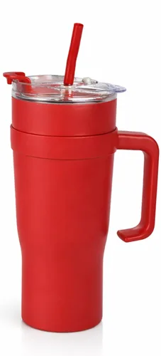 כוס תרמית עם קשית