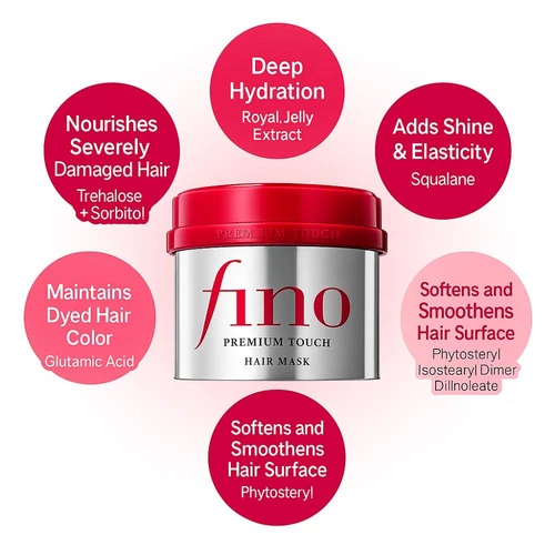 שיסיידו | Shiseido Fino Premium Touch Hair Mask פינו מסכת סרום יפנית יוקרתית לשיקום אינטנסיבי והזנת השיער - 230g