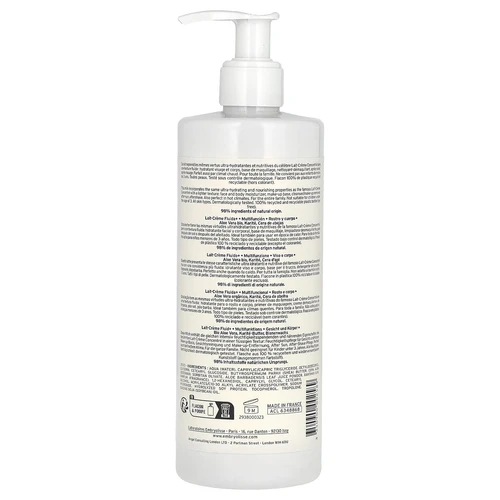 אמבריוליס | Embryolisse Lait-Creme Fluide + קרם לחות רב-תכליתי לפנים ולגוף להידרציה עמוקה - 400ml