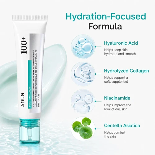 Anua PDRN Hyaluronic Acid 100 Moisturizing Cream 50ml | אנואה קרם לחות PDRN היאלורוני 100 50 מ"ל