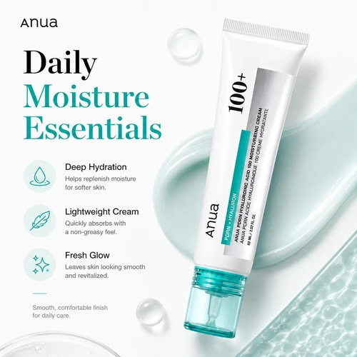 Anua PDRN Hyaluronic Acid 100 Moisturizing Cream 50ml | אנואה קרם לחות PDRN היאלורוני 100 50 מ"ל