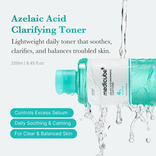 Medicube Azelaic Acid Niacinamide Clear Toner 4% 250ml | מדיקיוב טונר חומצה אזלאית ניאצינמיד 4% 250 מ"ל
