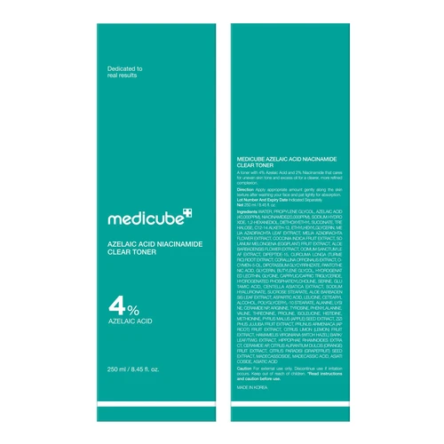 Medicube Azelaic Acid Niacinamide Clear Toner 4% 250ml | מדיקיוב טונר חומצה אזלאית ניאצינמיד 4% 250 מ"ל