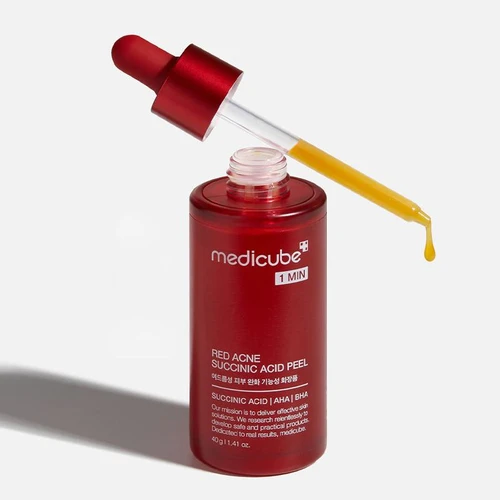 Medicube Red Acne Succinic Acid 1-Minute Peel 30g | מדיקיוב פילינג חומצה סוקסינית רד אקנה דקה אחת 30 גרם