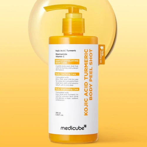 Medicube Kojic Acid Turmeric Body Peel Shot 200ml | מדיקיוב פילינג גוף חומצה קוג'ית כורכום 200 מ"ל