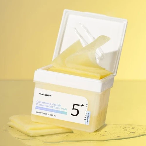 Numbuzin No.5 Glutathione Vitamin Concentrated Toner Pads 70pcs | נמבוזין פדים טונר 5 גלוטתיון ויטמין 70 יח'