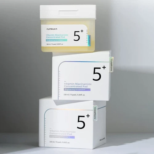 Numbuzin No.5 Glutathione Vitamin Concentrated Toner Pads 70pcs | נמבוזין פדים טונר 5 גלוטתיון ויטמין 70 יח'
