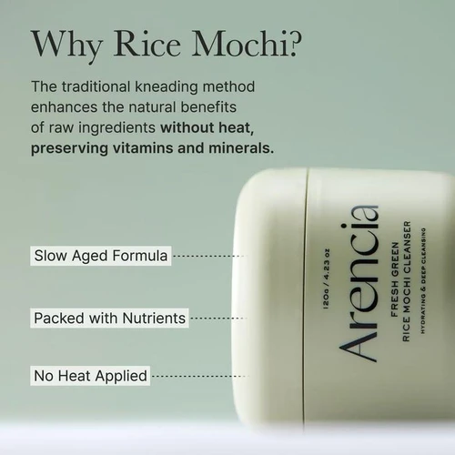 Arencia Fresh Green Rice Mochi Cleanser 120g | ארנסיה ניקוי פנים מוצ'י אורז ירוק 120 גרם