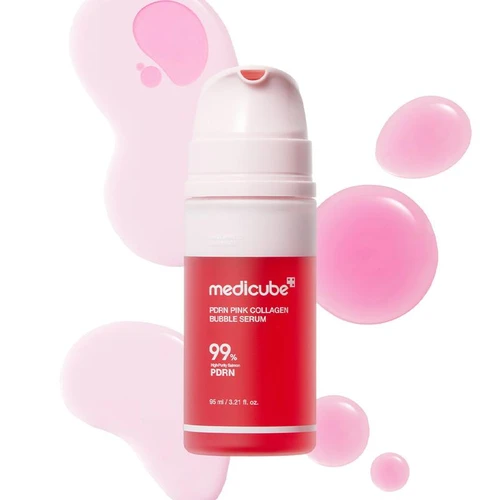 Medicube PDRN Pink Collagen Bubble Serum 99% 50ml | מדיקיוב סרום בועות PDRN פינק קולגן 50 מ"ל
