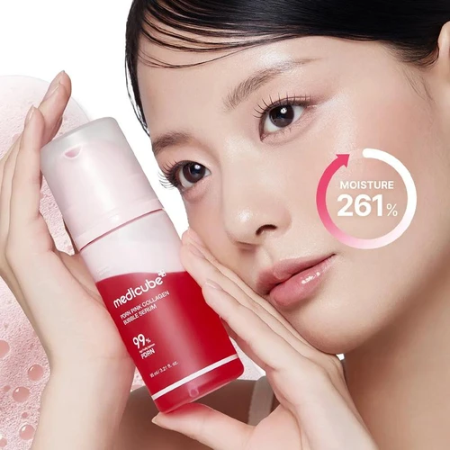 Medicube PDRN Pink Collagen Bubble Serum 99% 50ml | מדיקיוב סרום בועות PDRN פינק קולגן 50 מ"ל