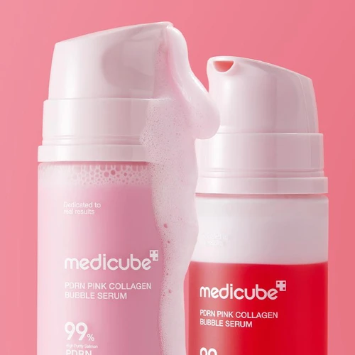 Medicube PDRN Pink Collagen Bubble Serum 99% 50ml | מדיקיוב סרום בועות PDRN פינק קולגן 50 מ"ל