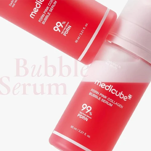Medicube PDRN Pink Collagen Bubble Serum 99% 50ml | מדיקיוב סרום בועות PDRN פינק קולגן 50 מ"ל