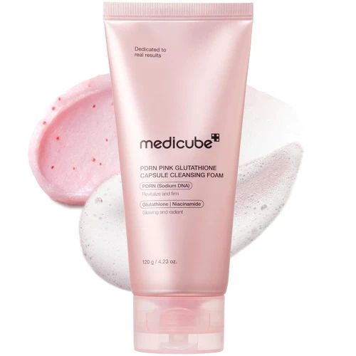 מדיקיוב קצף ניקוי פנים PDRN וגלוטתיון 120 גרם | Medicube PDRN Pink Glutathione Capsule Cleansing Foam 120g