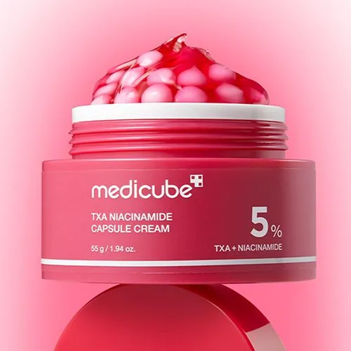 מדיקיוּב קרם קפסולות TXA וניאצינאמיד להבהרה - Medicube TXA Niacinamide Capsule Cream (55g) - לטיפול בכתמי עור, פיגמנטציה ומראה עור זוהר