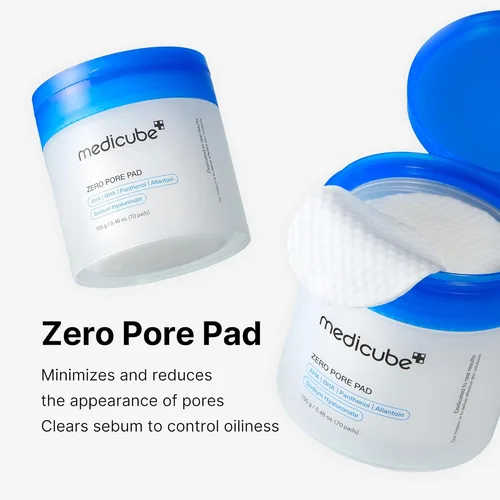 מדיקיוּב פדים לניקוי וצמצום נקבוביות - Medicube Zero Pore Pad 2.0 (70 pads) - לטיפול בנקבוביות פעורות ומראה עור חלק
