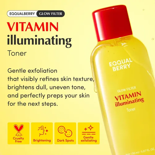 איקוול ברי טונר ויטמינים להבהרה וזוהר - EQQUALBERRY Glow Filter Vitamin Illuminating Toner (150ml) - לטיפול בפיגמנטציה ומראה עור קורן