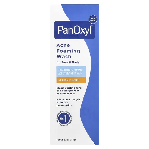 PanOxyl Acne Foaming Wash 10% Benzoyl Peroxide 156g | פנוקסיל תרחיץ פנים טיפולי לאקנה בנזואיל פרוקסיד 10% עוצמה מקסימלית 156 גרם