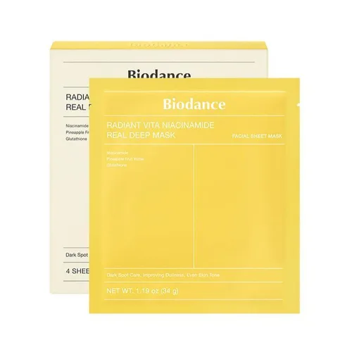 מסכת הידרוג'ל ביודאנס להבהרה וזוהר - Biodance Radiant Vita Niacinamide Real Deep Mask