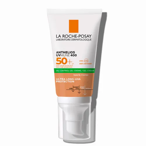 לה רוש פוזה אנתליוס מגן שמש עם גוון La Roche-Posay Anthelios UVMUNE 400 Oil Control Tinted Gel-Cream SPF50+ 50ml
