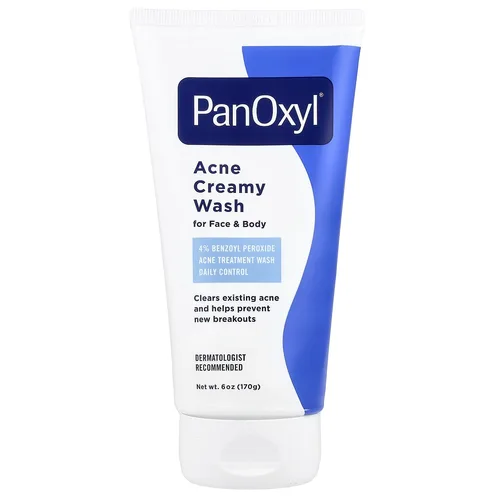 PanOxyl Acne Creamy Wash 4% 170g - פאנוקסיל תרחיץ פנים וגוף לאקנה 170 גרם