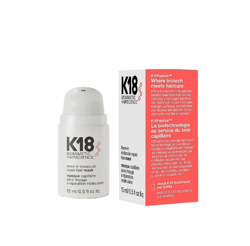 קיי 18 | K18 Leave-In Molecular Repair Hair Mask מסכה ללא שטיפה לתיקון ושיקום מולקולרי של השיער - 15ml