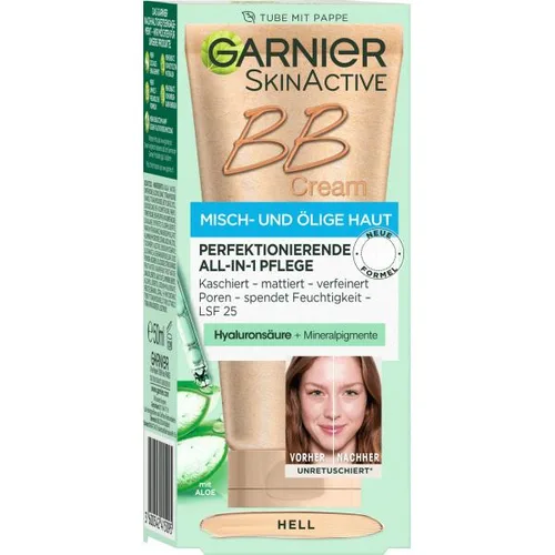 גרנייה קרם BB לעור מעורב עד שומני - Garnier SkinActive BB Cream SPF 25 - Hell (50ml)