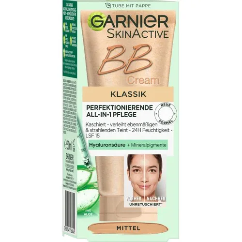 גרנייה קרם BB קלאסי למראה עור מושלם - Garnier SkinActive BB Cream Klassik SPF 15 - Mittel (50ml)