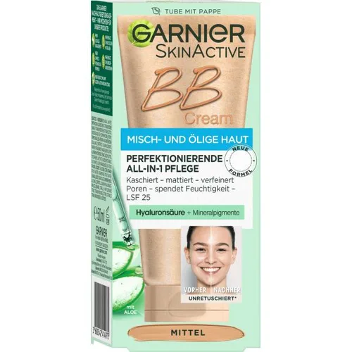 גרנייה קרם BB לעור מעורב עד שומני - Garnier SkinActive BB Cream SPF 25 - Mittel (50ml)